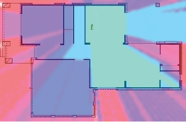 Signal strength loss through walls